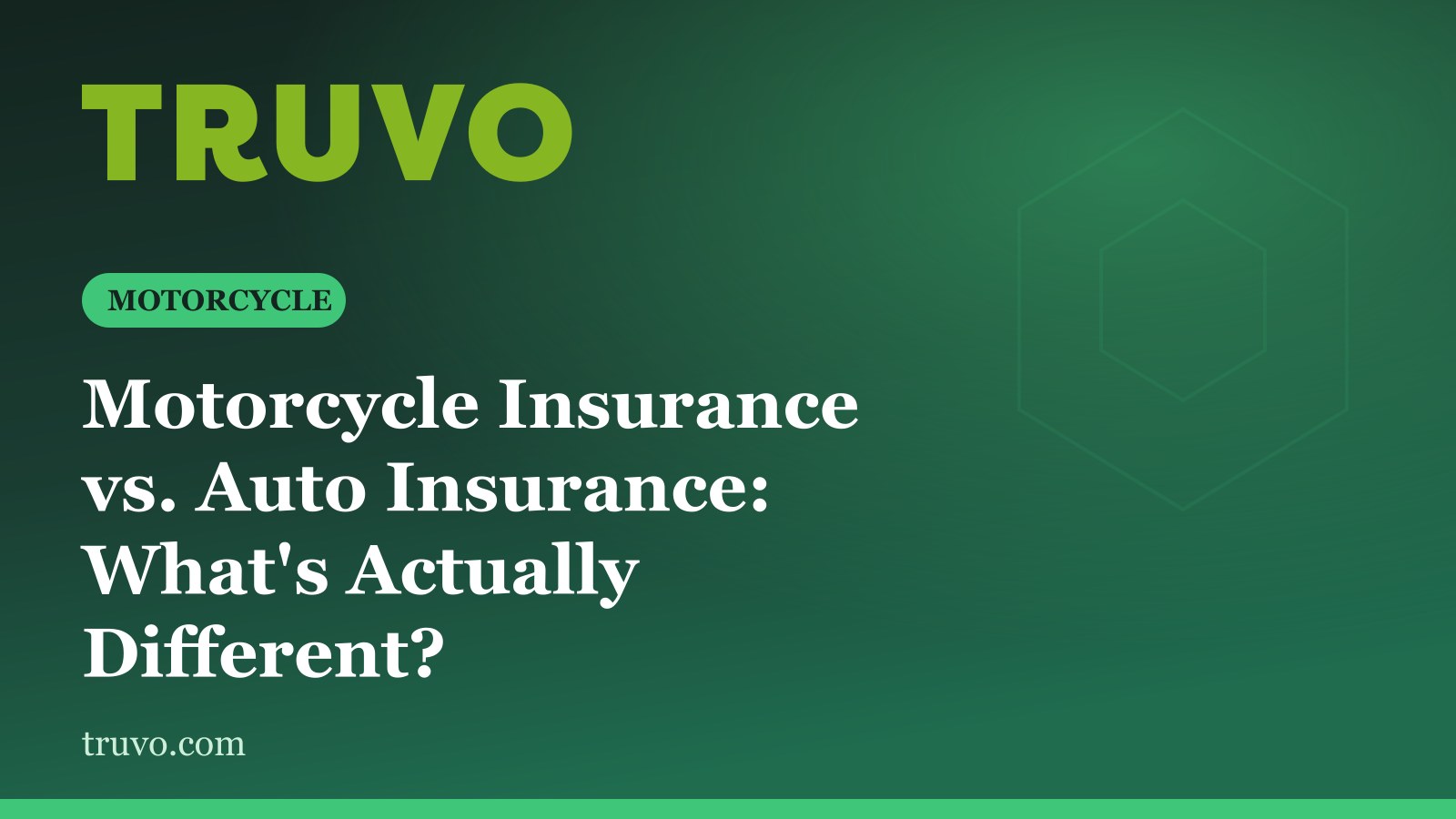 Motorcycle Insurance vs. Auto Insurance: What's Actually Different?